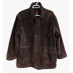 Vtg. Merona Mens XL Chore Jacket Genuine Leather Heavyweight Cold Weather‎ Work